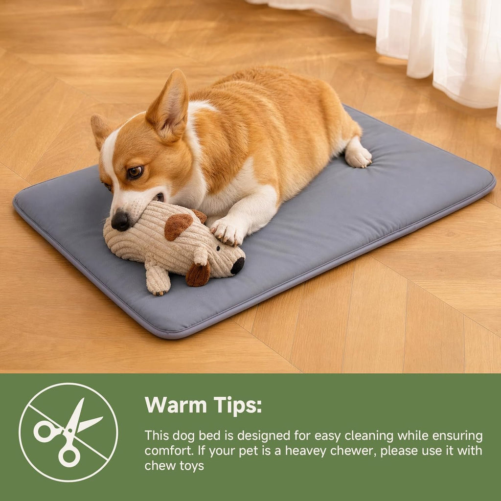 Outdoor Dog Crate Pad, Reversible Waterproof Wipeable Kennel Mat Bed, 29x18 | Wipeable Kennel Mat Beds Dog Sleeping for Small Medium Pets, Waterproof, Outdoor, Anti-Slip, Suit for Travel, Dark Grey