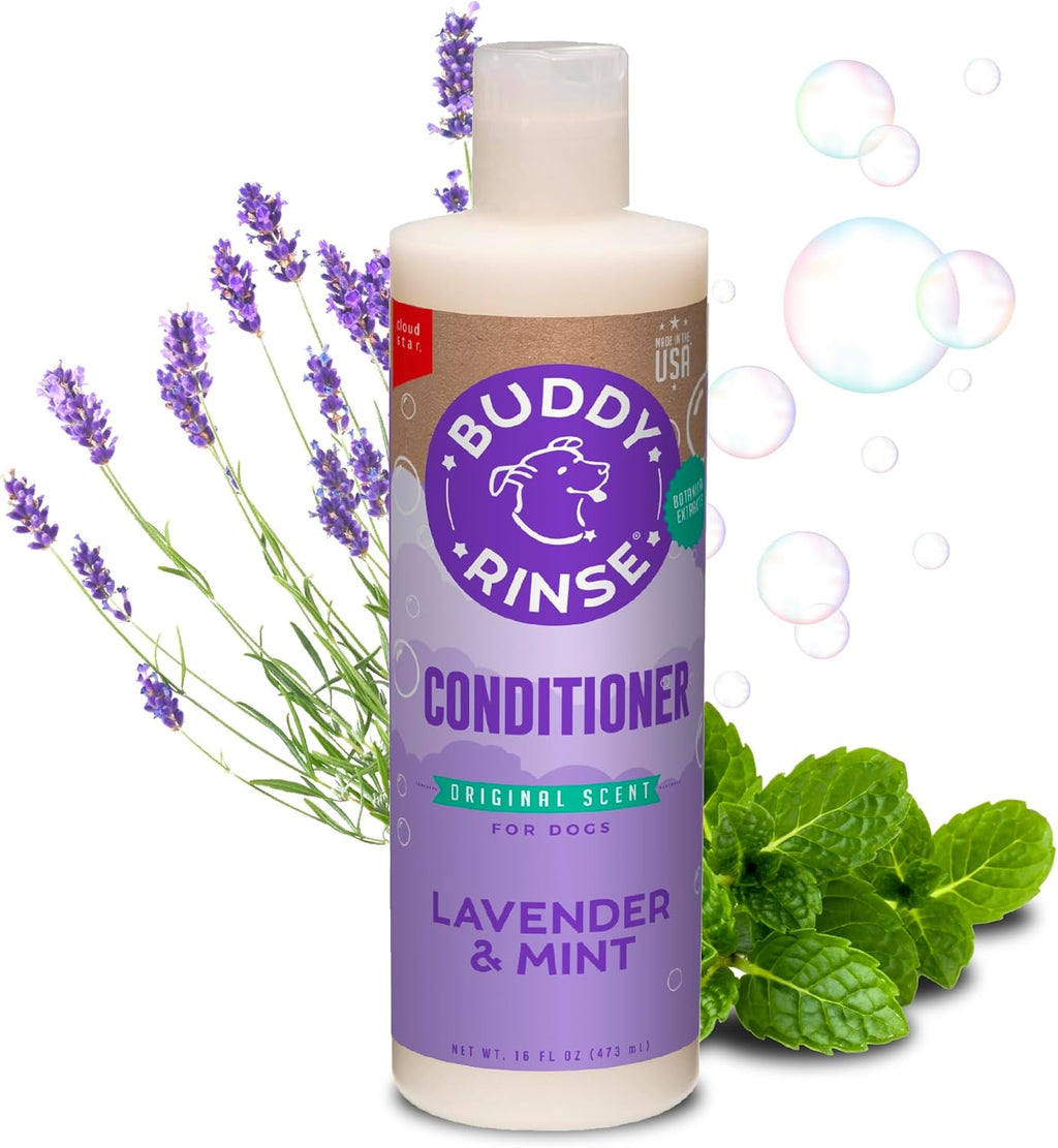 Buddy Rinse Conditioner for Dog Grooming Dog, Lavender & Mint, 16 oz. Bottle