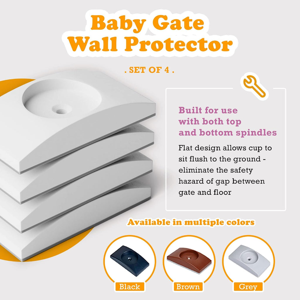 Wall Nanny - Baby Gate Wall Protector (Made in USA) Protects Walls and Doorways from Pet Gates - for Pressure Mounted Indoor Safety Baby Gates - White