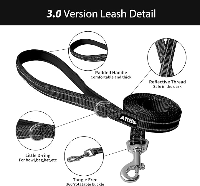 AIITLE Escape Proof Dog Harness - Step in Adjustable Dog Harness No Choke Over with Breathable Mesh and Quick-Release Buckle for All Weather- Outdoor Walking, Training for Medium Dogs Black XL