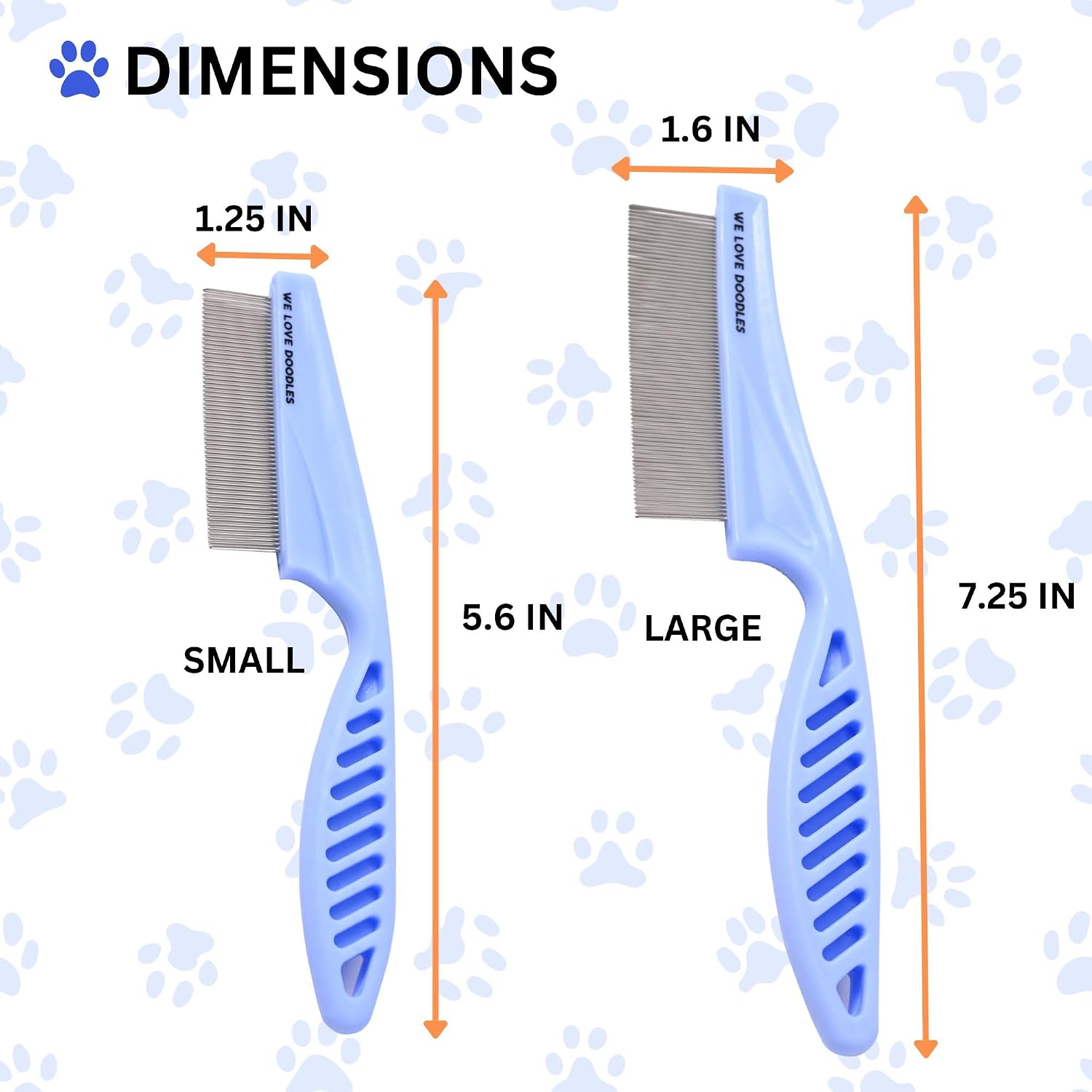 Tick & Flea Comb For Dogs, Fine Tooth Dog Face Brush For Tear Stains 2 PACK | Fine Tooth Metal Flea Comb for Dogs, Removes Lice, Ticks & Fleas Around Eyes, Face & Body, For Poodles, Doodles, Cats, Pets