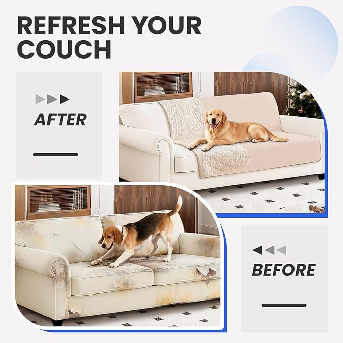 Waterproof Dog Bed Cover Pet Blanket, Soft Couch Cover for Dogs Washable, Non-Slip Dog Blanket Protect Furniture Couch Sofa Car for Puppy Large Dogs Cat (30x70 Inch, Beige)
