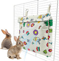 Pet Cooling Mat - Refillable Freeze Pack Washable Small Pet Cooling Pad | Anti-Condensation Hanging Cooling Nest with 4 Ice Crystal Plates for Rabbits Hamsters Ferrets Guinea Pigs | Cage Cooling Mat