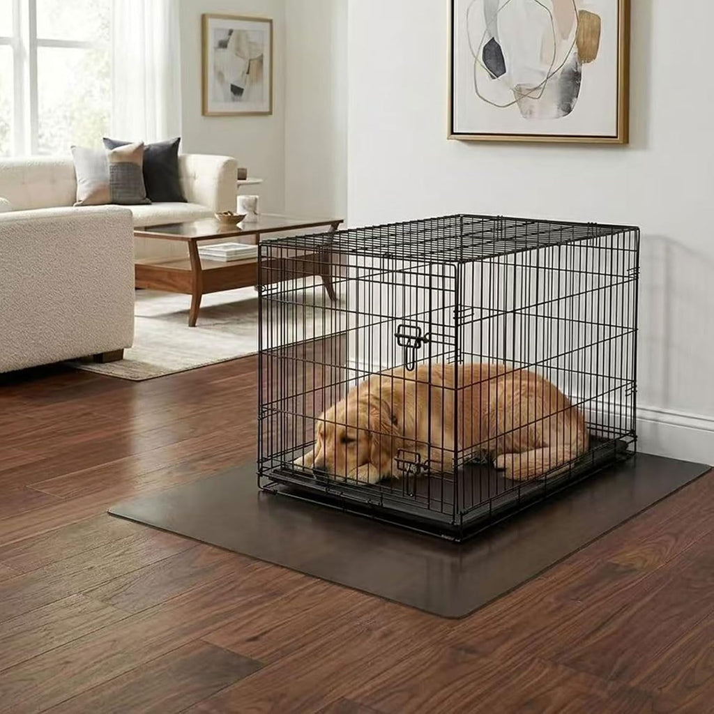 48 x 30 Inch Dog Crate Floor Protector Mat, 1.5mm Heavy Duty Clear PVC Under Kennel Mat for Hardwood Floors & Carpet, Waterproof Pet Mat with Non-Slip Frosted Back