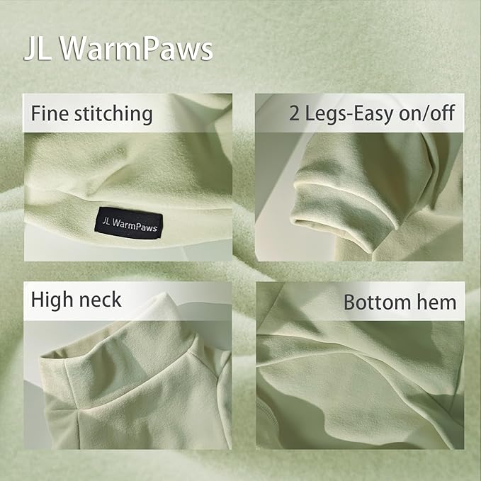 Fleece Sphynx Cat Clothes Soft Hairless Cat Clothes Pullover Cat Sweater for Chihuahua All Season Light and Warm Kitten Cloth for Cats Only Puppy Clothes Small Dog Sweater (Pale Green, Large)
