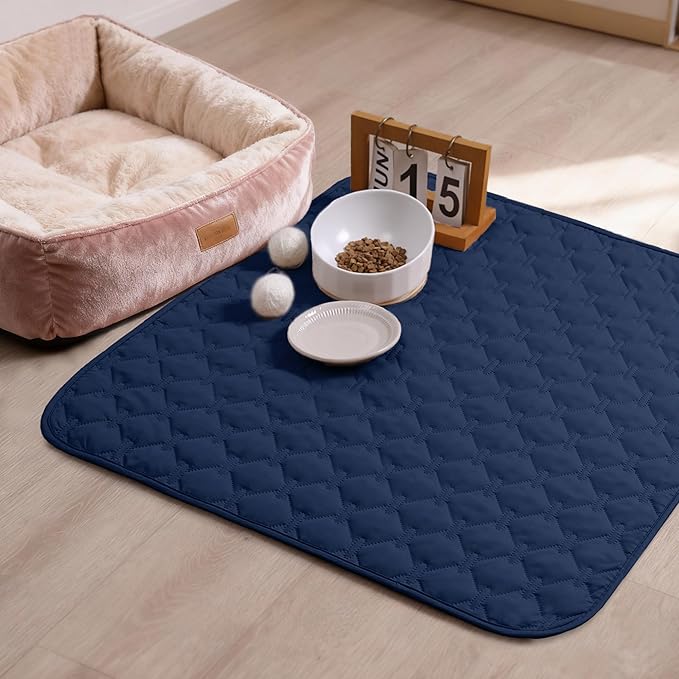 gogobunny 100% Double Sided Waterproof Dog Blanket Soft Pet Bed Cover Reversible Protect Furniture Couch Sofa Car for Puppy Large Dog Cat (Dark Navy/Light Navy, 30x30 Inch (Pack of 1))