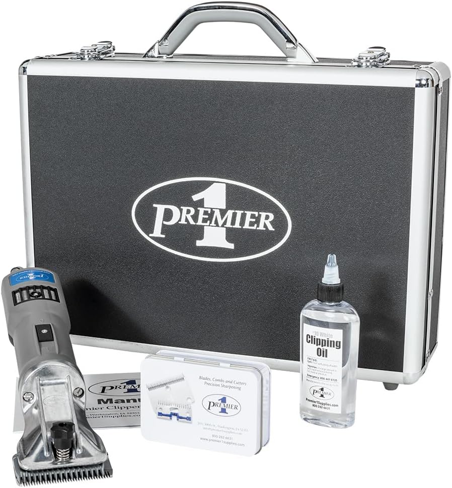 Premier 1 4000c Clipper Package | Permanent magnet motor — more torque, less heat. Includes fine blade set, locking case, oil & manual. 110V.
