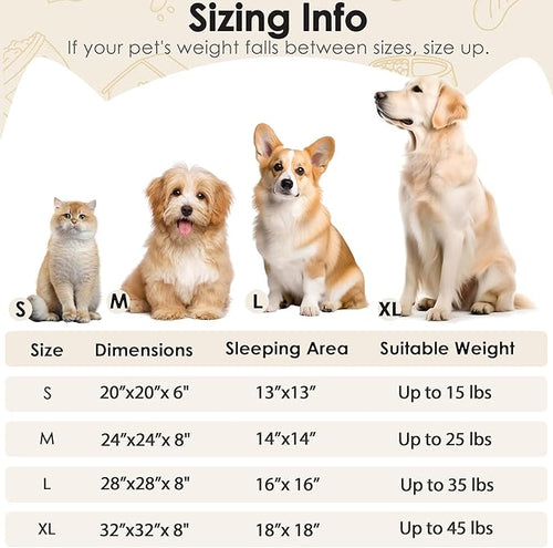 28in Large Dog Bed, Medium Size Dog and Cats, Calming Donut Bed for Puppy and Kitten, Washable Round Fluffy Pet Bed (Light Brown)