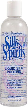 Chris Christensen Silk Spirits Liquid Protein, Smooth and Silky, Eliminate Frizz, Glossy Shine, Black Statis, Dog Conditioner, Groom Like a Professional, 8 oz