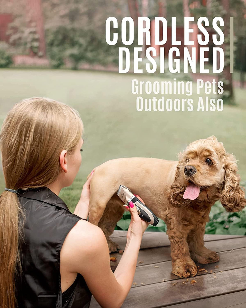 oneisall Dog Clippers Grooming Kit for Dogs Cats Pets | Low Noise, Rechargeable Cordless, Long Battery Life, Simple for Beginners, 6 Guide Combs, Removable & Rinsable Blade