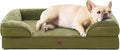 EHEYCIGA Orthopedic Dog Bed for Small Dogs, Waterproof Memory Foam Small Pet Beds with Sides, Non-Slip Bottom and Egg-Crate Foam Medium Dog Couch Bed with Washable Removable Cover, Olive Green