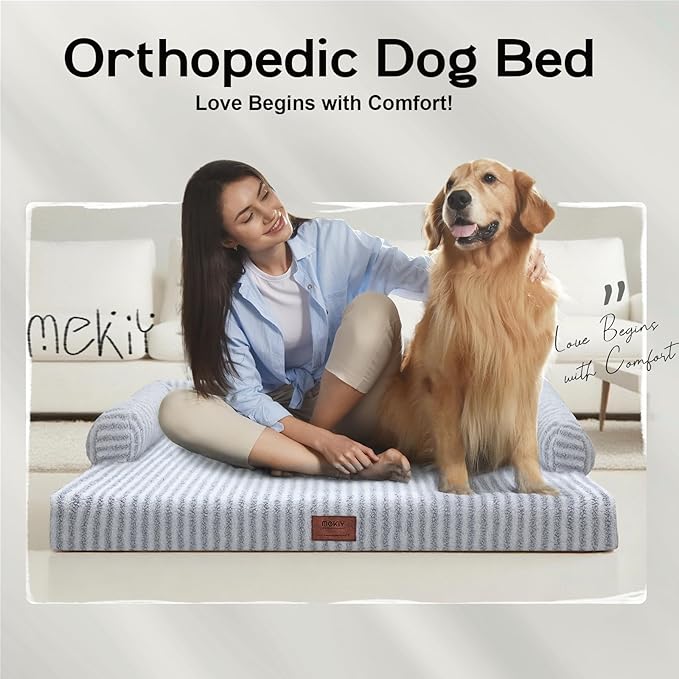 Orthopedic Waterproof Dog Bed for Extra Large Dog Sofa Comfy Pet Bed with Washable Removable Cover & Non-Slip Bottom
