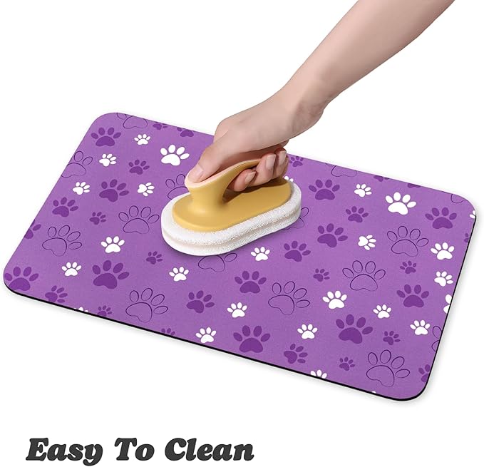Dog Food Mat, Absorbent Water Bowl Mats Cat Pet Feeding Placemats 16 * 24 inch