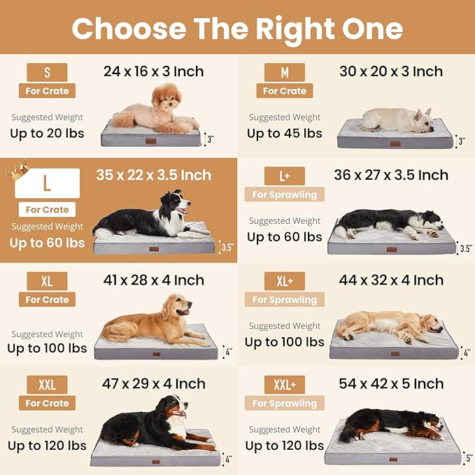 OhGeni Orthopedic Waterproof Dog Bed for Medium Large Dogs, Machine-Washable Removable Cover in Easy-Clean Fabric, High Density Foam & Easy-Carry Handle, Suitable for Crate, 35 inch (Pink)