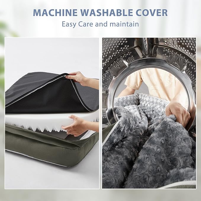 BFPETHOME Orthopedic Dog Beds for Large Dogs-Waterproof Sofa Dog Bed with Removable Washable Cover, Large Pet Bed with Waterproof Lining and Nonskid Bottom, Pet Bed for Dogs