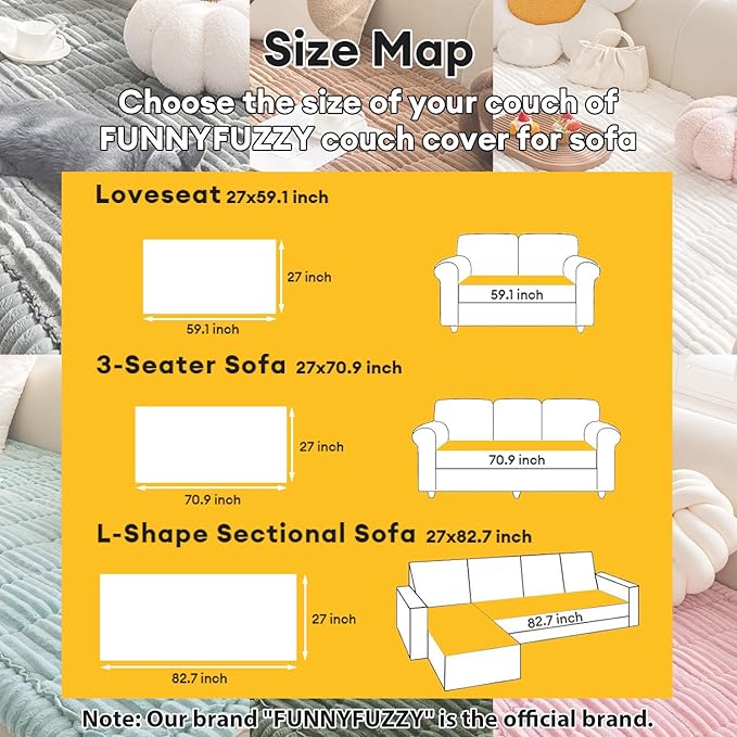 FUNNY FUZZY Pet Couch Covers for Sofa, Washable Dog Couch Cover Protector for Dogs, Flannel Couch Covers for Dogs Pet Friendly Pets Mat Bed Sofa Cover (Brown, 27.6"×82.7")