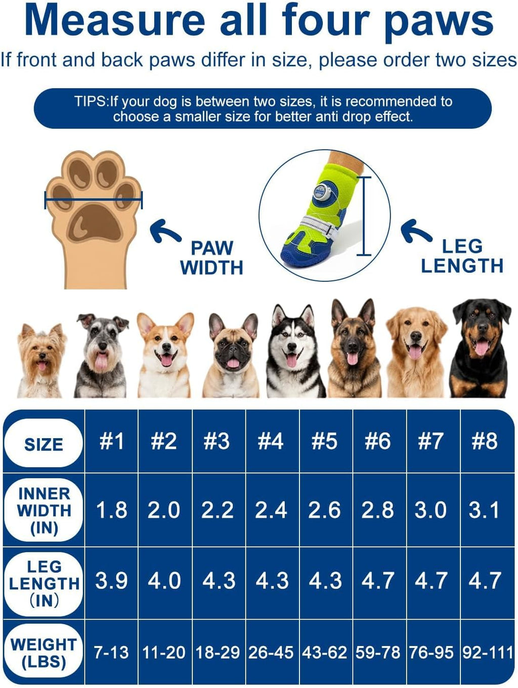 Huafly Tension Knob Dog Shoes – Twist-Lock Dog Boots & Paw Protectors for Small Medium Large Dogs,Non-Slip Sole Breathable Mesh Reflective Strap for Hiking Camping Hot Pavement & Hard Floor (Size 6)