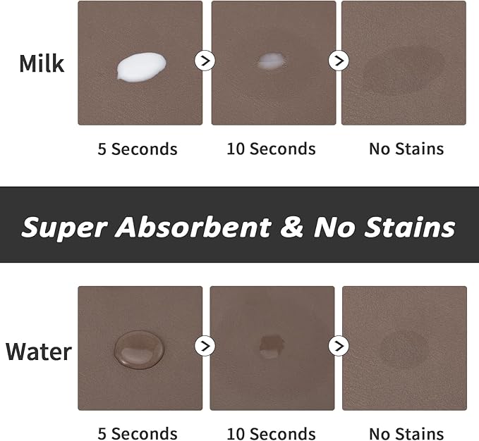 Dog Food Mat - Absorbent Cat Mat for Food and Water, No Stains Pet Feeding Bowl Mat, Easy to Clean Pet Placemats, Quick Dry Dog Water Dispenser Mat for Messy Drinkers | Brown 18"x 28"