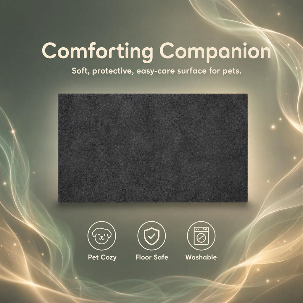 Dog Crate Mat for Crates, Under Dog Crate Mat Floor Protector, Dark Gray Rectangular Kennel Mats, Washable Reusable Felt Pet Pad for Cage Bottom and Indoor Floor Protection