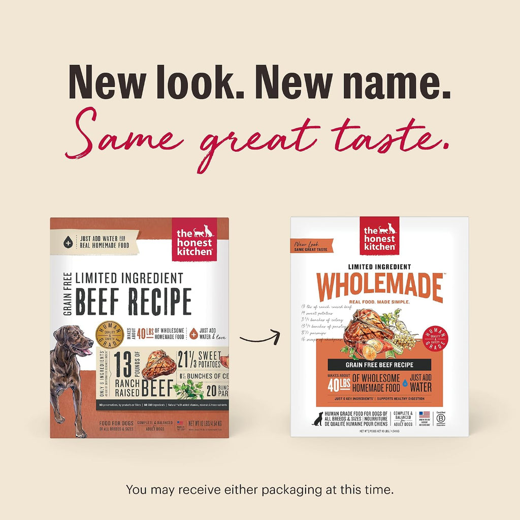 The Honest Kitchen Wholemade™ Limited Ingredient Dehydrated Beef Dog Food, 10 lb Box