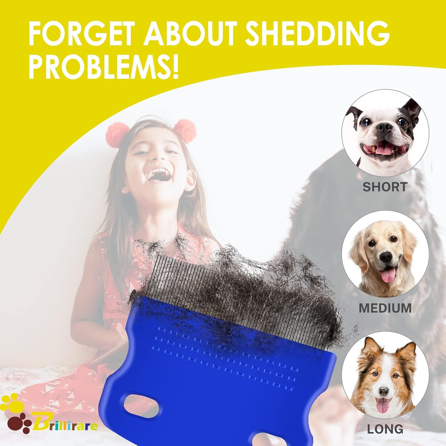 5 Pack Flea Lice Comb, Stainless Steel Dog Cat Grooming Combs with Rounded Teeth, Professional Pet Tear Stain Remover, Dematting Tool for Small, Medium & Large Pets