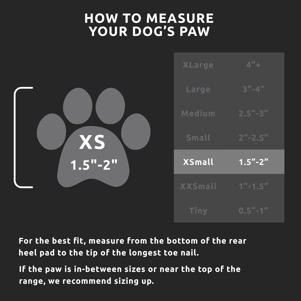 PawZ Rubber Dog Boots for Paws up to 2", 24 Total (2 Packs of 12) - All-Weather Booties for Hot Pavement, Snow, Mud, and Rain - Waterproof, Anti Slip Dog Socks - X-Small, Black
