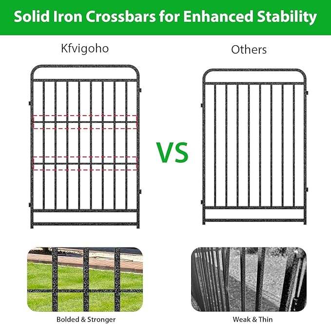 Dog Fence Outdoor 32 Piece Panels 32" Height, Square Steel Pipe with Reinforced Crossbars, Anti-Rust Heavy Duty Dog Playpen with Doors Portable for Yard RV Camping, Total 71FT, 406 Sq.ft, Snowy Black