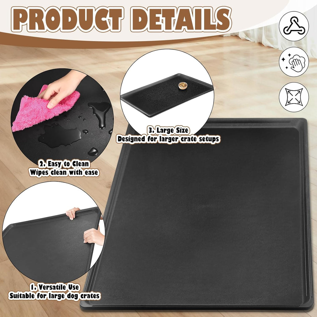 3 Pcs 41 Inch Replacement Dog Crate Pan, Plastic Bottom Tray for Dog Crate