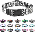 Mercano Adjustable Dog Collar - Special Design Patterns, Soft Nylon Comfortable Durable Pet Collar for Small Medium Large Dogs (L, Black White A)