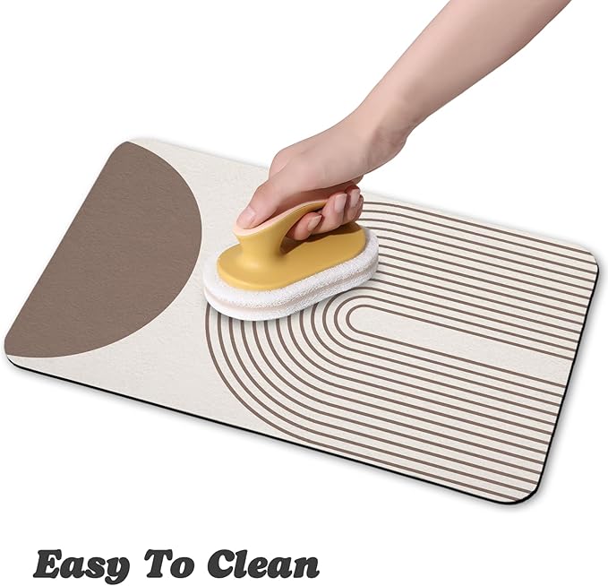 Dog Food Mats for Floors Waterproof, Cat Water Bowl Mats Pet Feeding Absorbent Mat Placemats for Food and Water Brown Bohemia 24 * 32 inch