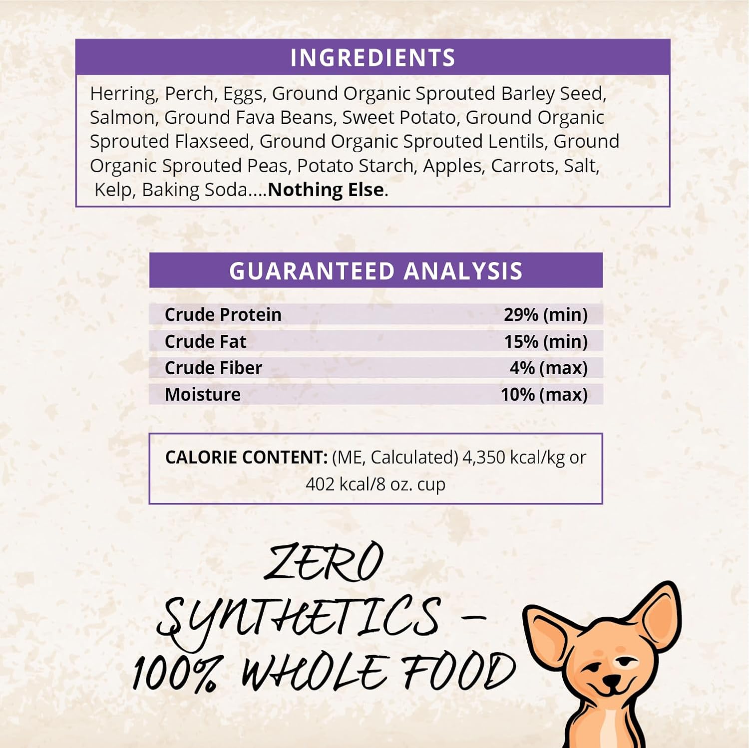 CARNA4 Air Dried Dog Food, Fish Recipe, Grain-Free, 5 Pound | Wild-Caught Salmon, Herring & Sprouted Seeds, Quick-Baked & Never Extruded, Easy-Chew, No Synthetic Vitamins or Minerals