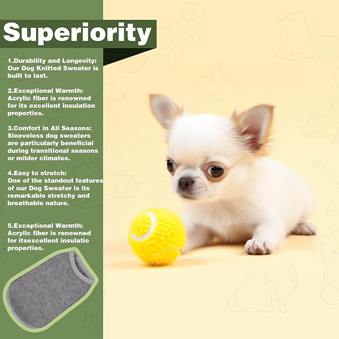 Cozy and Functional Dog Shirts for Small Puppies: Stretchable Green Attire with Easy-On Design, Ideal for Chihuahuas and Yorkies - Enhance Comfort and Playfulness on Chill Days X-Small