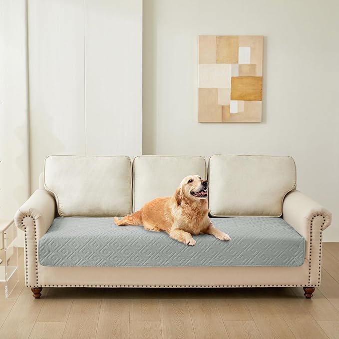 hyha Waterproof Dog Blanket, Soft Pet Bed Blankets, Waterproof Sofa Couch Cover for Dogs Washable, Reversible Pet Couch Covers for Sofa Furniture (30x80 Inch, Grey/Light Grey)