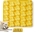 Silicone Mat with Suction Cups, Slow Feeder Bowl for Dry and Wet Food, Dog Enrichment for All Breed Dogs, Yellow