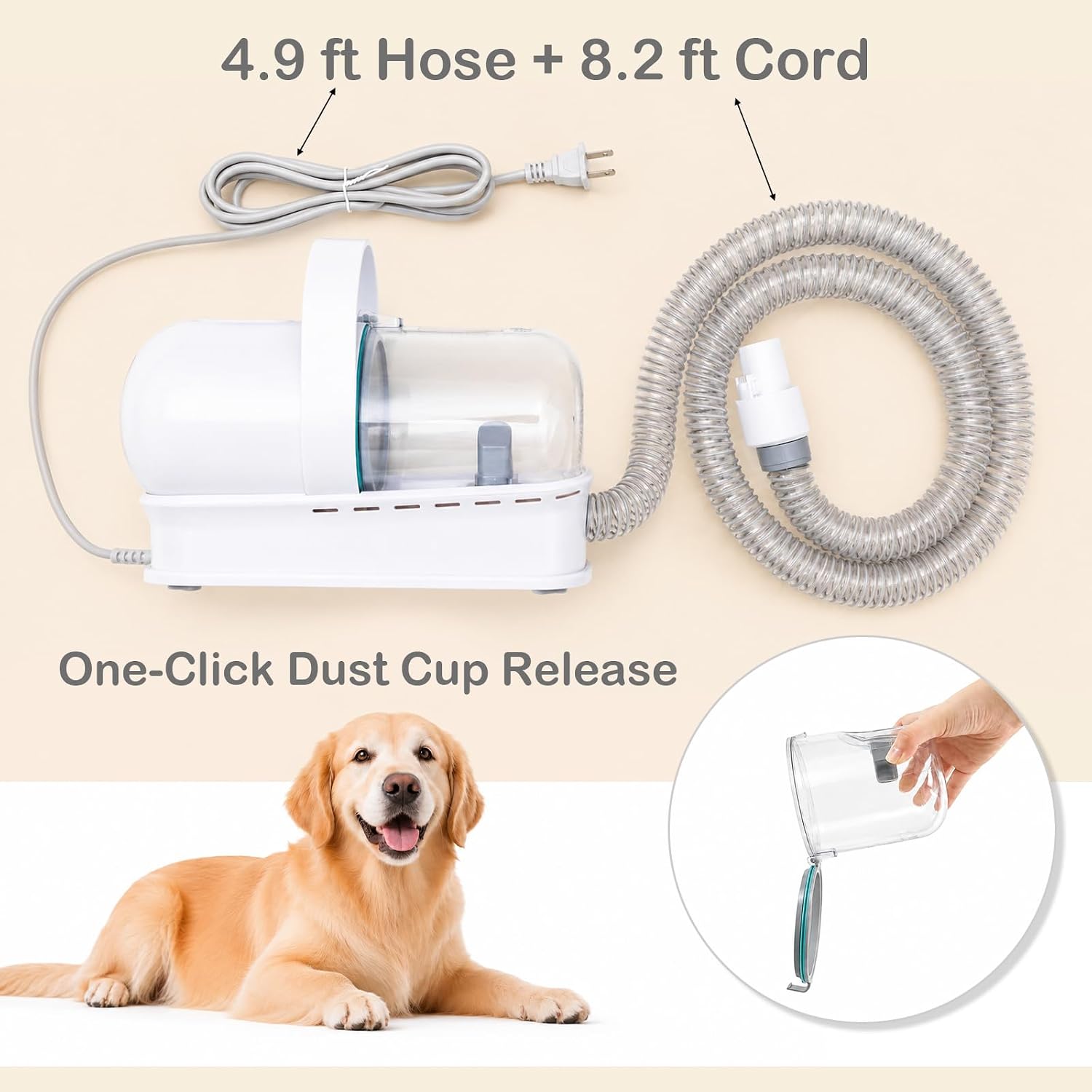 2026 Upgraded Dog Grooming Vacuum Kit with Nail Clipper & Dematting Comb, 13000Pa Pet Vacuum for Shedding, 9-in-1 Dog Hair Vacuum, 1L Dust Cup, Quiet Grooming Kit for All Dog Breeds & Cats