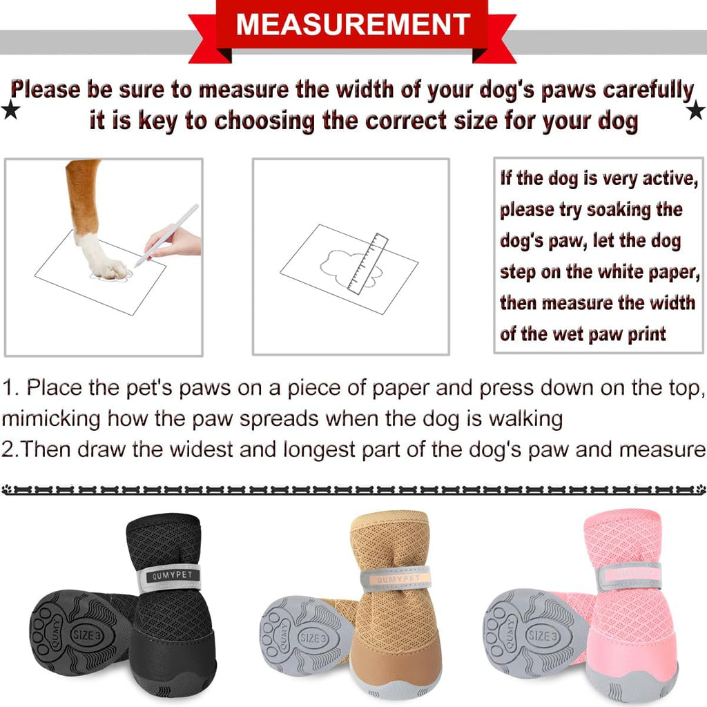 QUMY Dog Shoes for Small Dogs Hot Pavement Puppy Dog Boots & Paw Protectors | Small Medium Dog Summer Shoes, Soft Anti-Slip Rubber Sole, Mesh Breathable Dog Booties for Hardfloors, Walking Running Pink