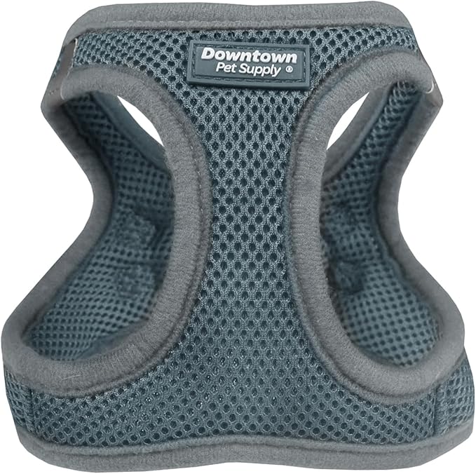 Downtown Pet Supply Step in Dog Harness for Small Dogs No Pull, Medium, Titanium - Adjustable Harness with Padded Mesh Fabric and Reflective Trim - Buckle Strap Harness for Dogs