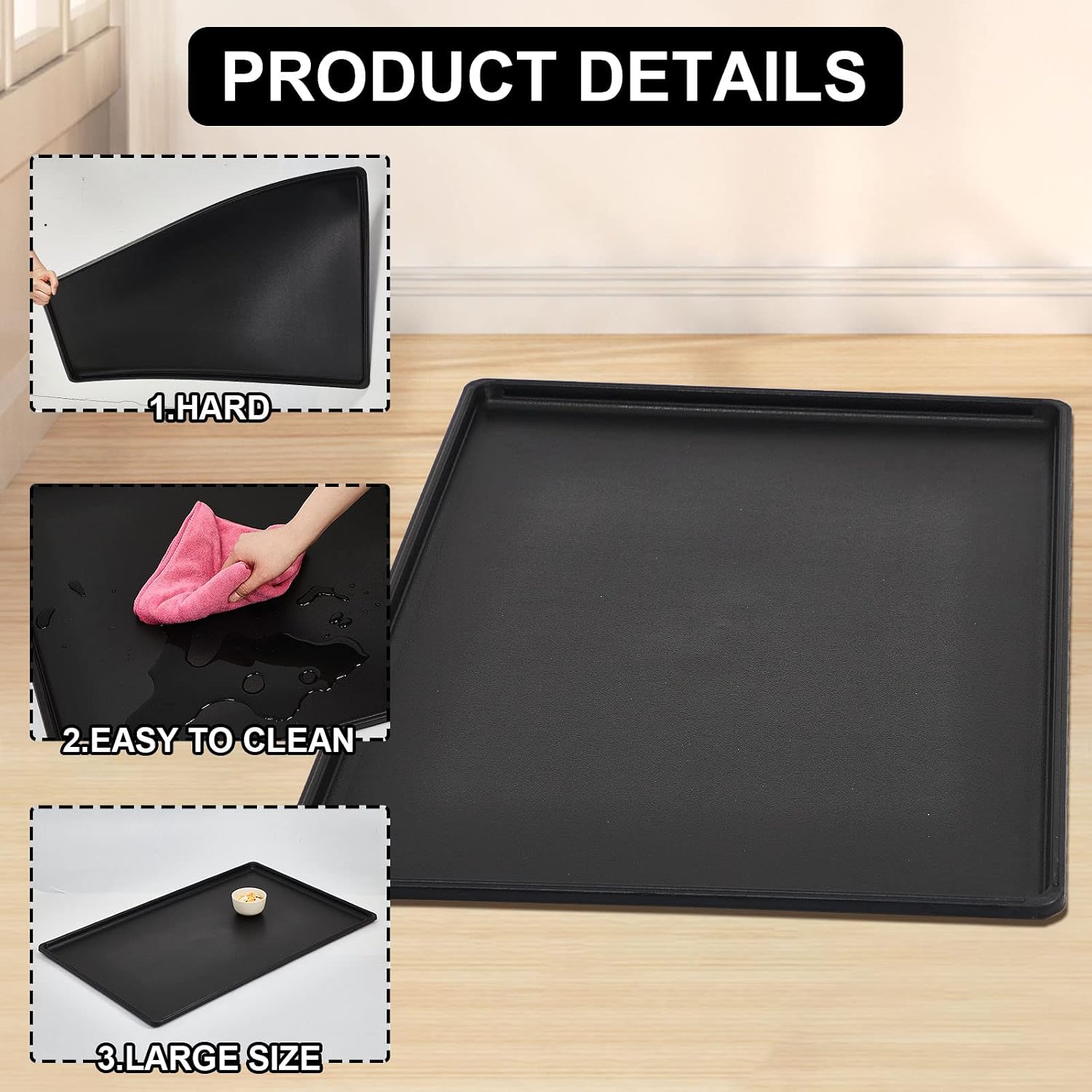 2 Pcs 42" Dog Crate Tray Replacement Dog Crate Pan Kennel Bottom Tray Replacement Plastic Bottom Pan Easy to Clean, Easy to Assemble, Ideal for Potty Training-Perfect for Pet Crates, Black