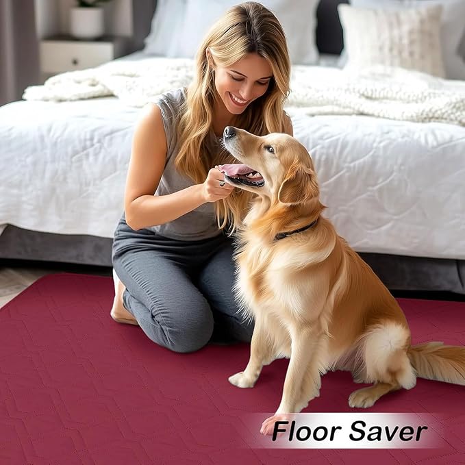 hyha Waterproof Dog Bed Blanket, Soft Pet Blankets, Waterproof Couch Cover for Dogs, Reversible Sofa Covers Washable for Furniture (40x70 Inch, Wine Red/Beige)