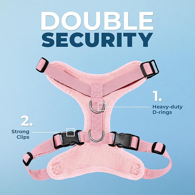 Voyager Step-in Pet Harness - All Weather Mesh, Adjustable Step in Harness for Cats and Dogs by Best Pet Supplies - Pink, XL
