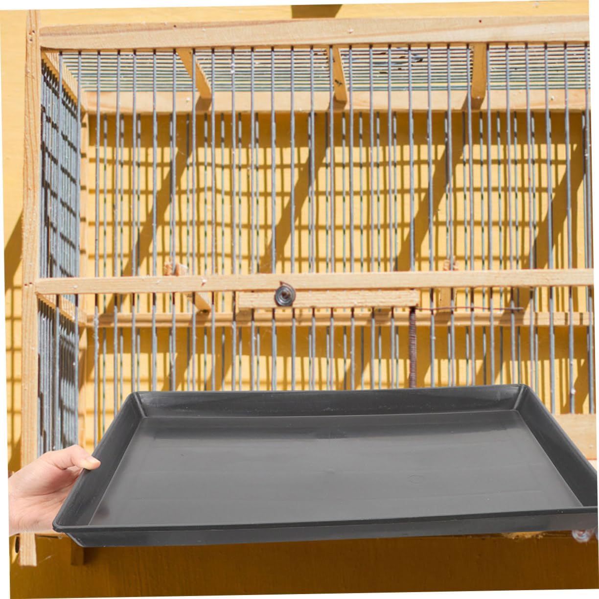 Dog Crate Tray Leakproof Plastic Replacement for Bird Cages and Small Pet Crates Versatile Multi-Purpose Tray for Black