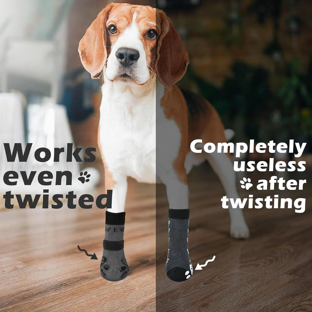 Anti-Slip Dog Socks,Dog Boots&Paw Protectors to Prevent Licking,Dog Shoes for Hot/Cold Pavement, Double Sides Non-Skid Traction Control on Hardwood Floor for Senior Dogs