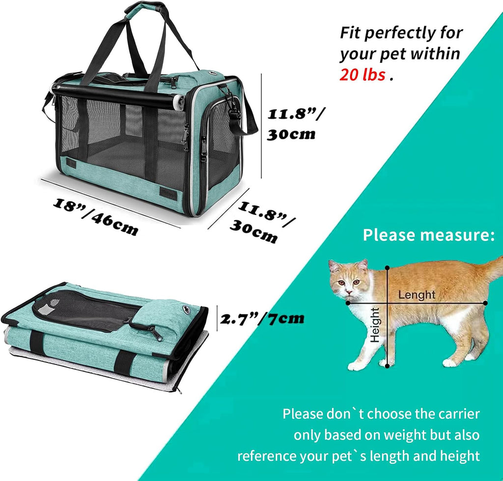 GAPZER Small Dog Carrier Yorkshire Puppy Softshell Chihuahua Transport Cage | Privacy Protection Big Kitten Car Travel Cloth Carry Bag up to 20 lbs, Small Animal Portable Mesh Kennel Cage for Vet Visits