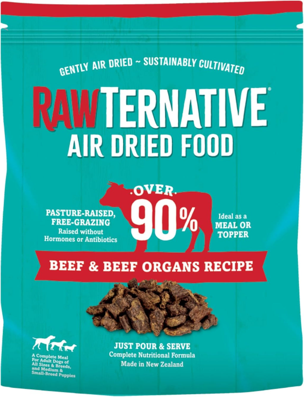 RawTernative Air-Dried Dog Food, Beef & Beef Organs Recipe, 3 lb