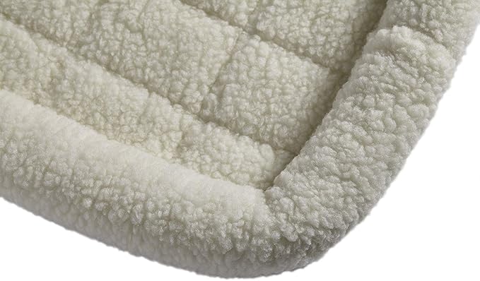 MidWest Homes for Pets QuietTime Dog Bed – White Fleece Bolster, Ultra-Soft and Machine Washable, Fits 30-Inch Crates and Carriers, for Medium Breed Dogs