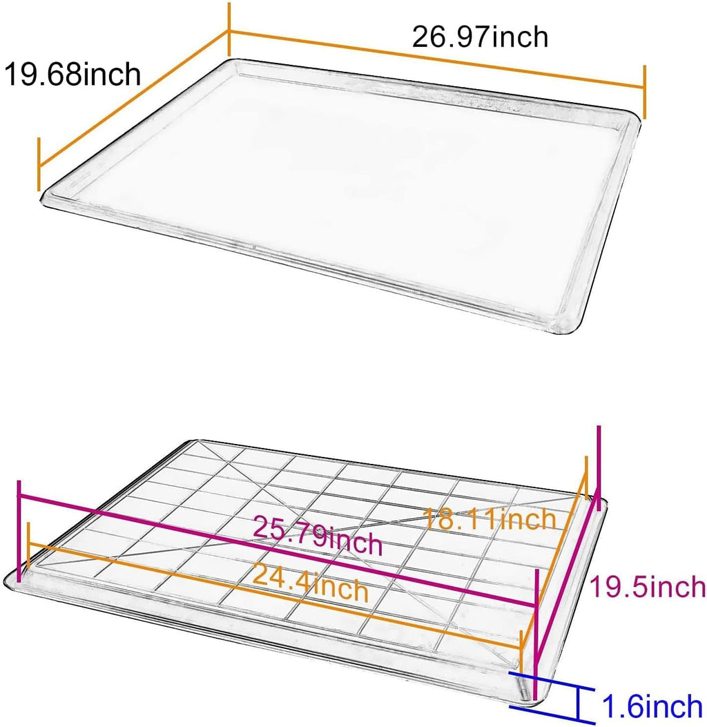 2pcs 26.77"x20.47" Replacement for Dog Crate Plastic Cage Bottom Pan Multi-Purpose Boot Mat Shoe Tray Indoor Outdoor Waterproof, Dog and Cat Rabbit Food Bowls Floor Liners