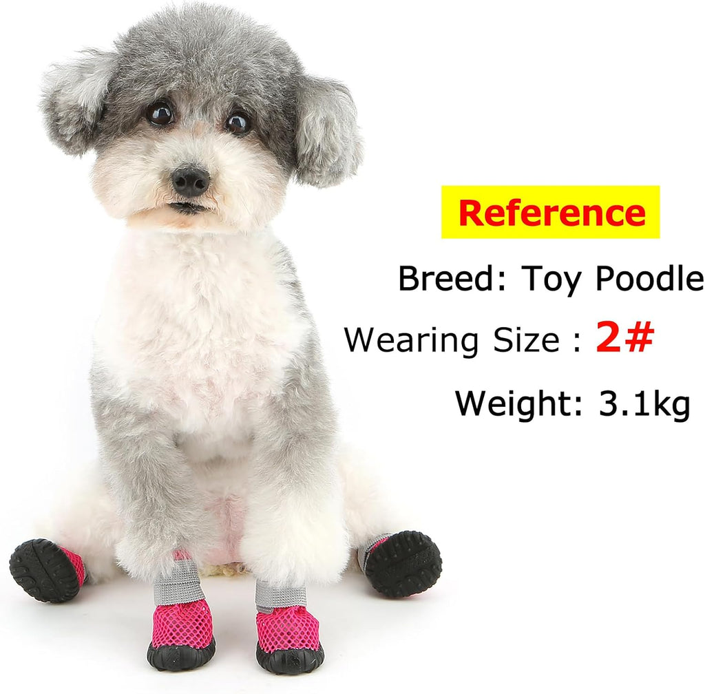 Zunea Small Dog Shoes Summer Mesh Puppy Boots for Hot Pavement Pink, 1 | Breathable, Adjustable Strap, Anti-Slip Rubber Sole, Paw Protectors, Outdoor Walks, for Pet Small Dogs Doggie Chihuahua