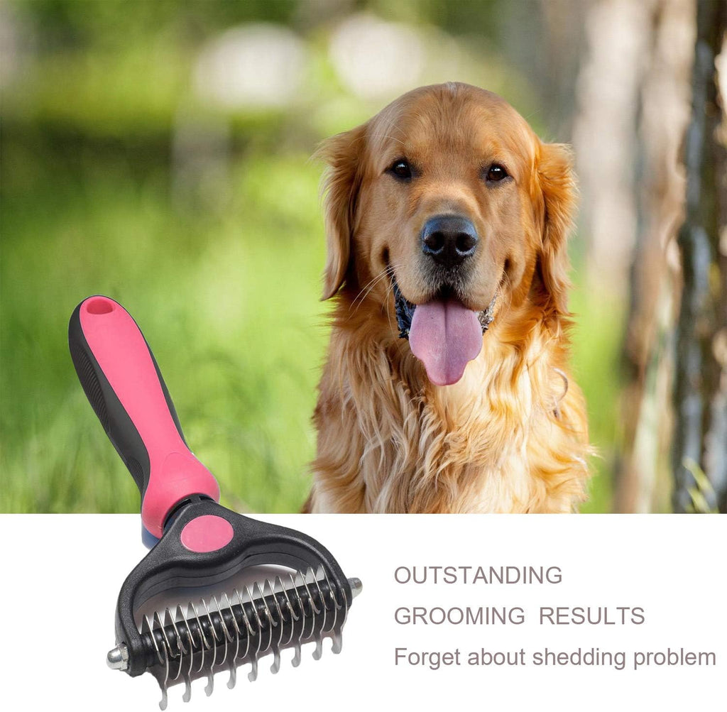 Pet Grooming Tool-Professional Dematting Comb for Dogs and Cats，Safe Undercoat Rake for Easy Mats and Tangles Removing，Keep Your Pet Away from Nasty Shedding Hair.