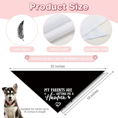 2 Packs My Parents are Getting Me a Human Gender Reveal Dog Bandana Pregnancy Announcement Pet Dog Triangle Scarf Accessories Baby Announcement Gift for Small Medium Large Dogs Cats