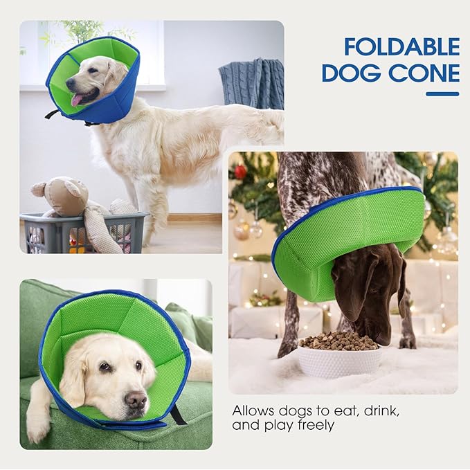 Dog Cone Collar After Surgery, Soft Cone for Small Dogs to Stop Licking, Adjustable Elizabethan Collar for Dogs, Lightweight Breathable Dog Recovery Cones for Wound Healing & Hot Spots
